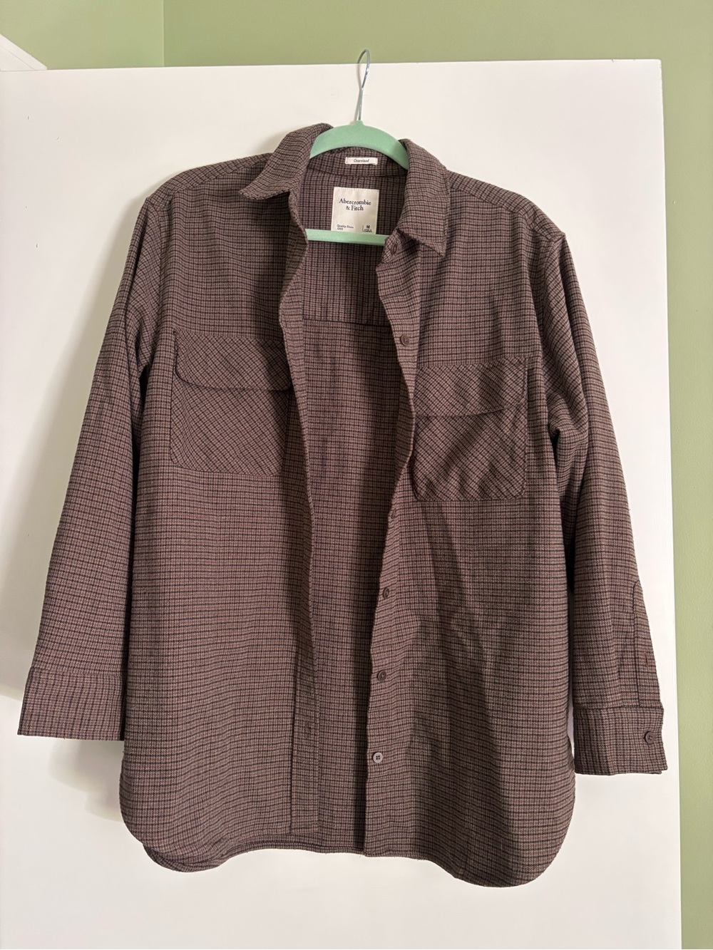 Abercrombie & Fitch Oversized Women’s Plaid Button-Up Shirt Brown M